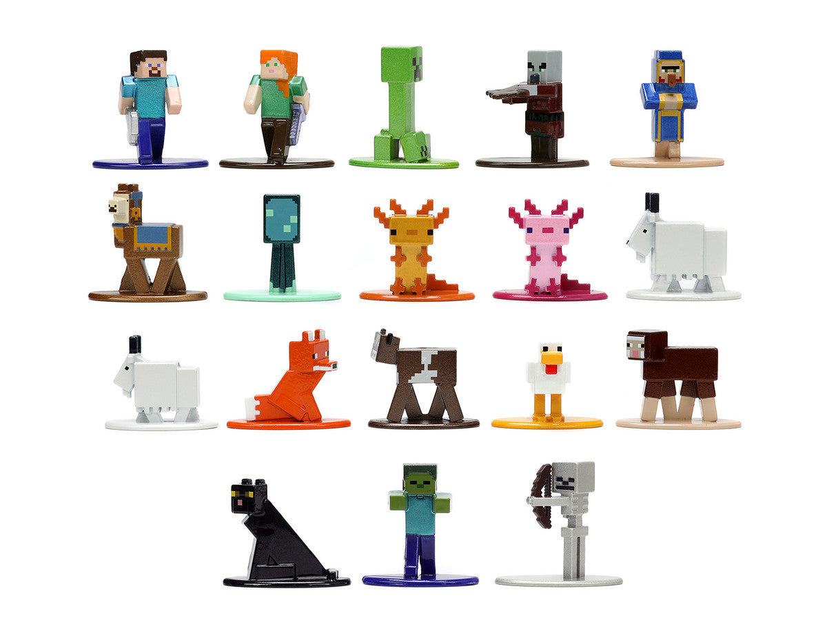 "Minecraft: Caves & Cliffs" Set of 18 Diecast Figures "Nano Metalfigs" Series Diecast Models by Jada-0