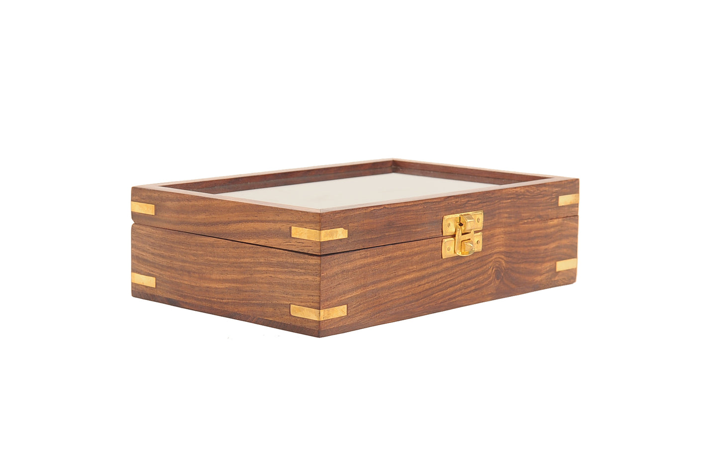 5.25" X 8" X 2.5" Wooden Game Set With Brass Goblet-1