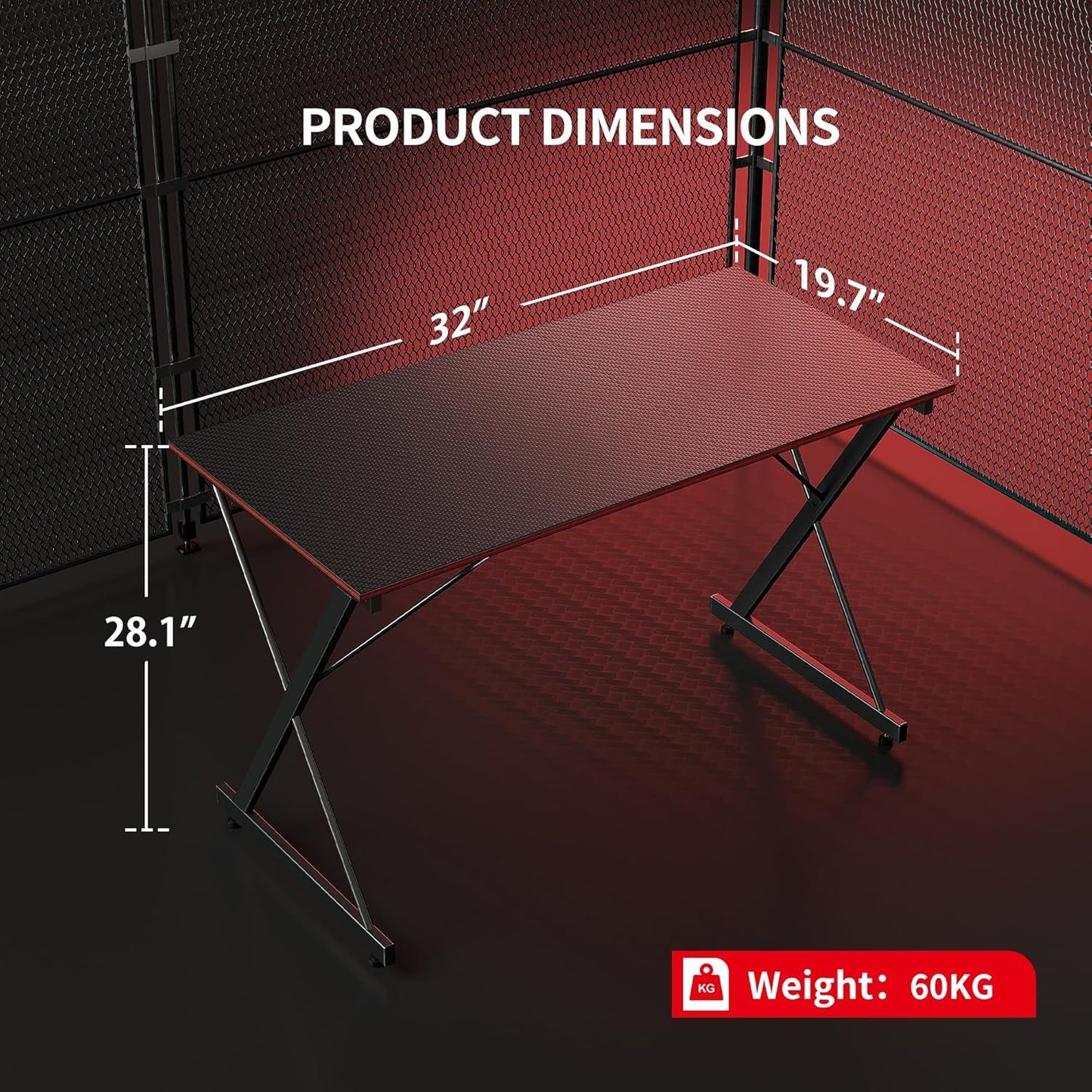 Gaming Desk 32 Inch PC Computer Desk, Home Office Desk Table Gamer Workstation, Simple Game Table, Black-2