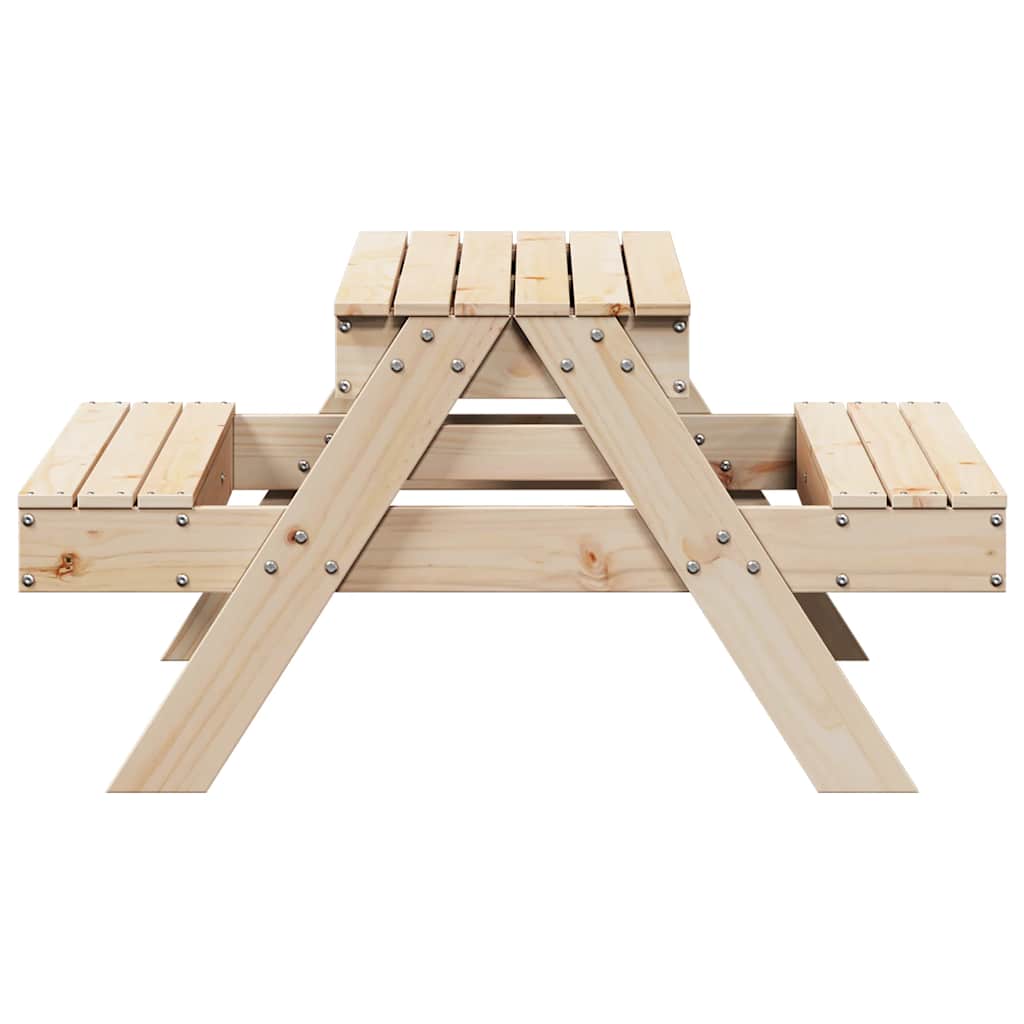 vidaXL Picnic Table with Sandpit for Kids Outdoor Furniture Solid Wood Pine-4