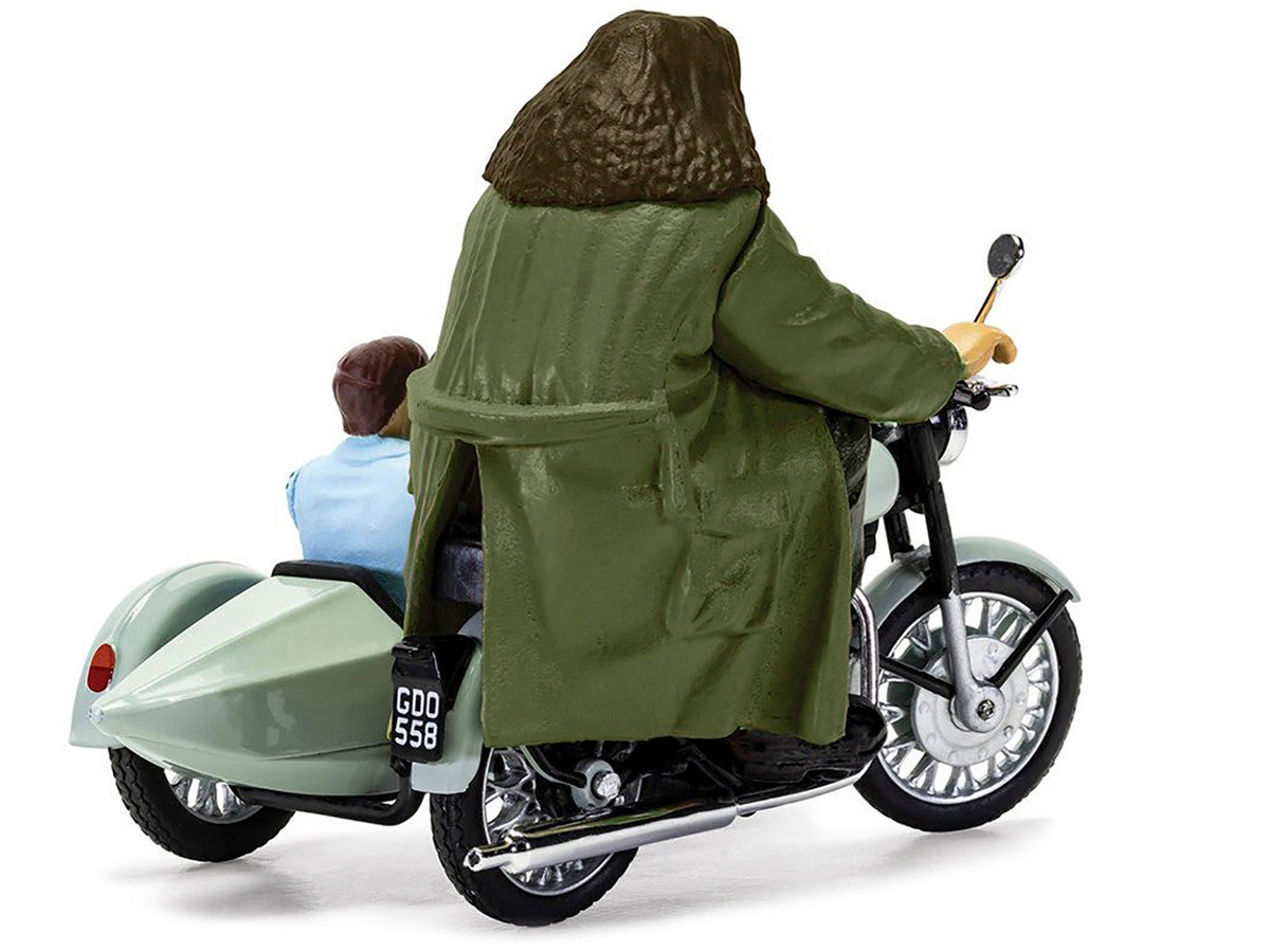 Motorcycle and Sidecar Light Green with Harry and Hagrid Figures "Harry Potter and the Deathly Hallows Part 1" (2010) Movie Diecast Motorcycle Model by Corgi-2