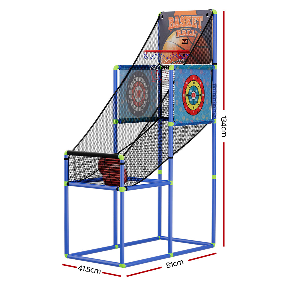 Basketball Arcade Game Electronic Scorer 3 Games Adjustable Kids Blue-1