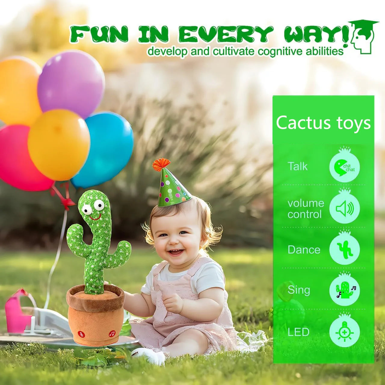 Talking Dancing Cactus Toys for Kids-1