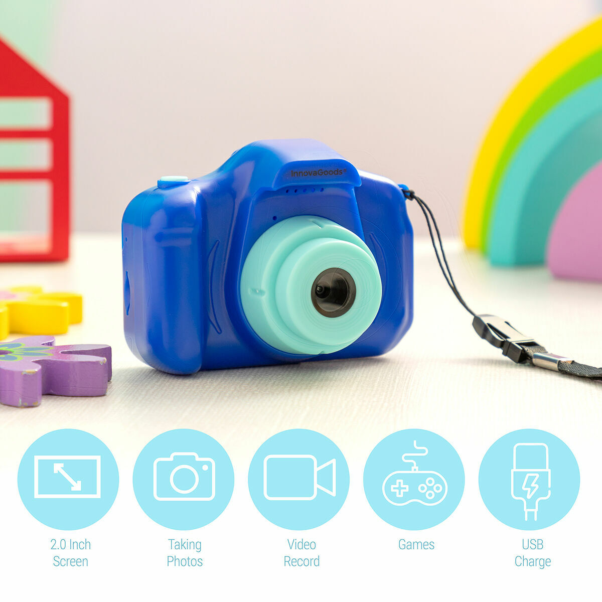 Rechargeable Kids' Digital Camera with Games Kiddak InnovaGoods-13