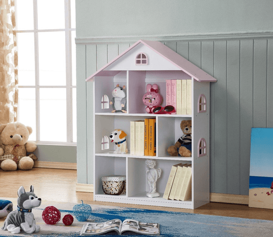 Veronica Hand-Carved Dollhouse Bookcase For Kids-0