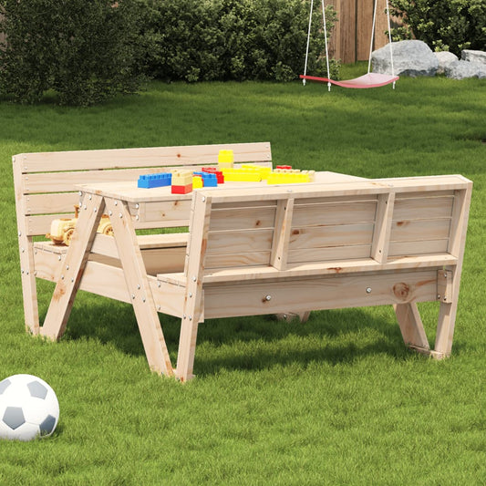 vidaXL Picnic Table for Kids Outdoor Patio Garden Furniture Solid Wood Pine-0