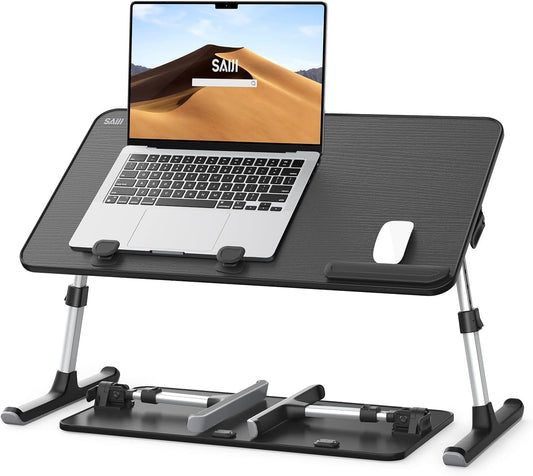 Laptop Desk for Bed,  Height & Angle Adjustable Laptop Stand for Bed, Lap Desk Bed Tray Table, Light Weight Foldable Portable Laptop Table for Couch Sofa Chair Floor Desk for Adults, Kids (Black)-0